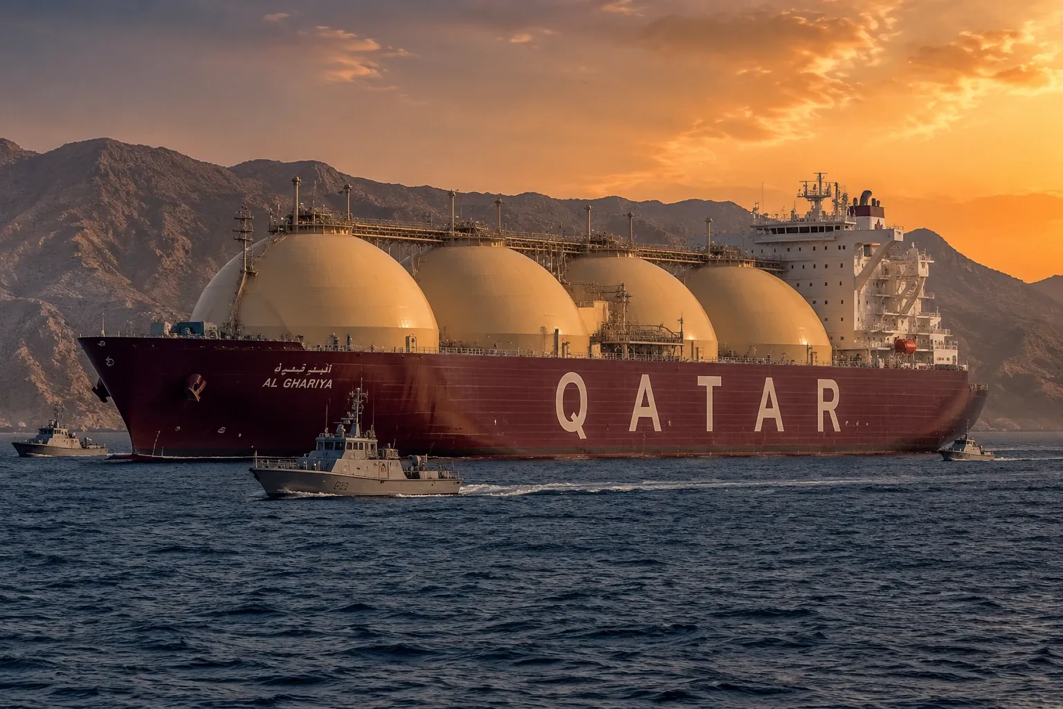 Qatari tanker stopped in the Strait of Hormuz