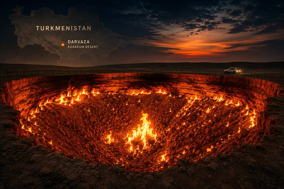 Turkmenistan’s ‘Door to Hell’: The Fiery Crater That Has Burned for More Than Five Decades