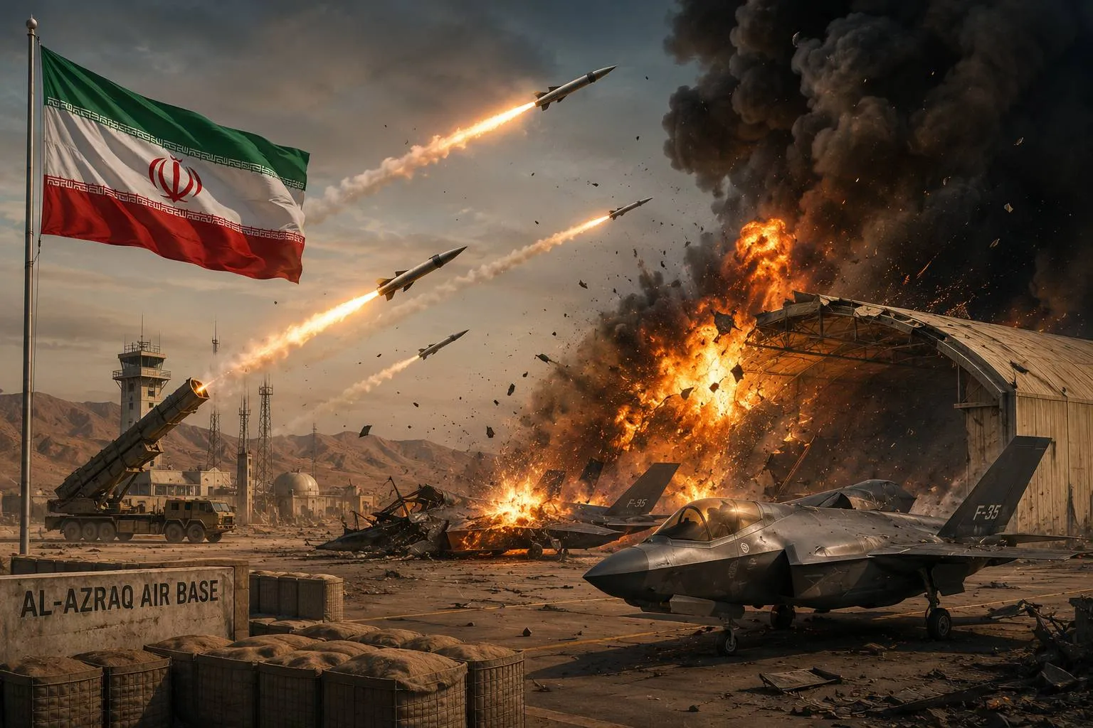 Iran claims ballistic missile strike destroyed 3 US F-35 jets at Jordan air base

